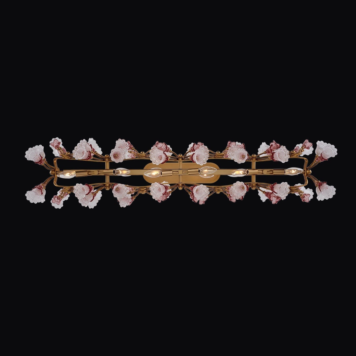Bella Luxury Crystal Island Candelabra Pendant Light - Antique Brass