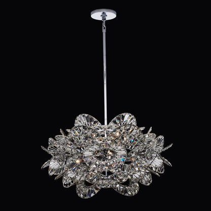 Luminoso 31.75-in 14 Light Socket Polished Chrome/Trapezoidal Crystal Chandelier