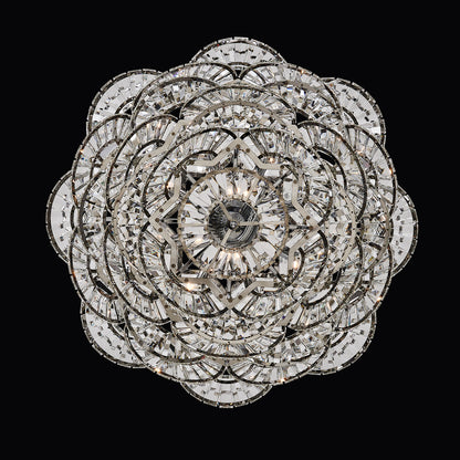 Luminoso 31.75-in 14 Light Socket Polished Chrome/Trapezoidal Crystal Chandelier