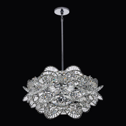 Luminoso 31.75-in 14 Light Socket Polished Chrome/Trapezoidal Crystal Chandelier