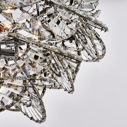 Luminoso 31.75-in 14 Light Socket Polished Chrome/Trapezoidal Crystal Chandelier