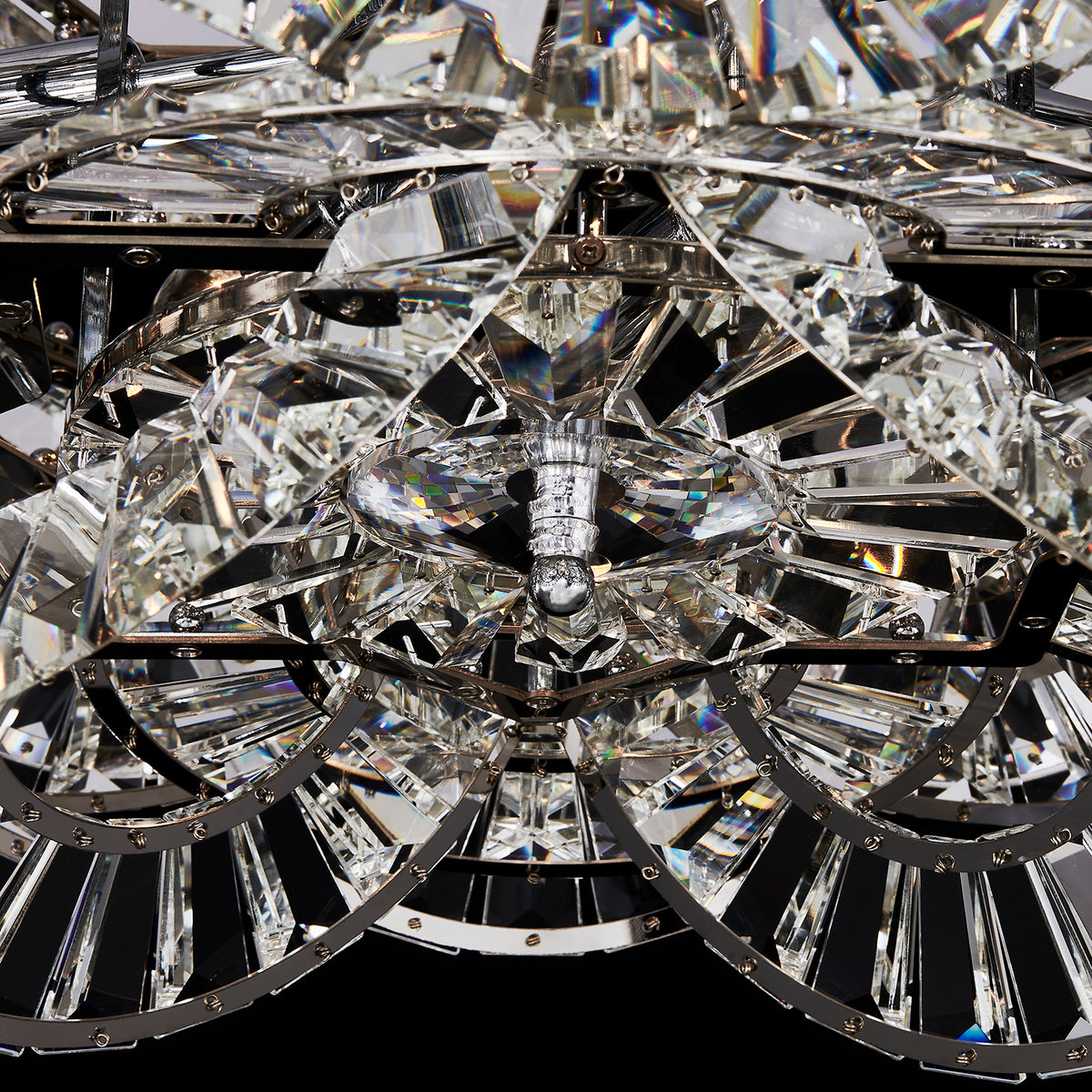Luminoso 31.75-in 14 Light Socket Polished Chrome/Trapezoidal Crystal Chandelier