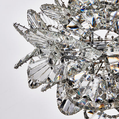 Luminoso 31.75-in 14 Light Socket Polished Chrome/Trapezoidal Crystal Chandelier