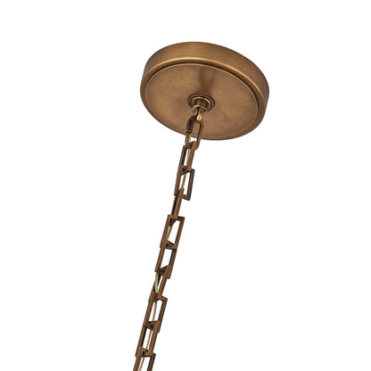 Bilancia 48-in 8 Light LED True Brass/Firenze Clear Chandelier
