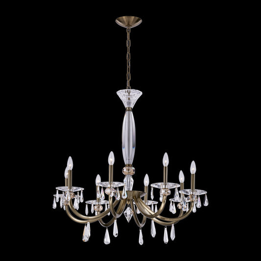 Passo Luxury Crystal Chandelier – Brushed Champagne Gold – Crystal+Form Allegri Crystal Lighting