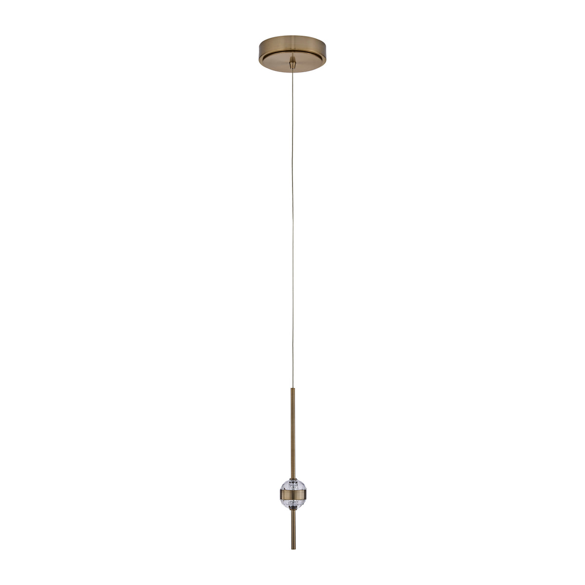 Goccia 6.25-in 2 Light LED Winter Brass/Firenze Clear Pendant