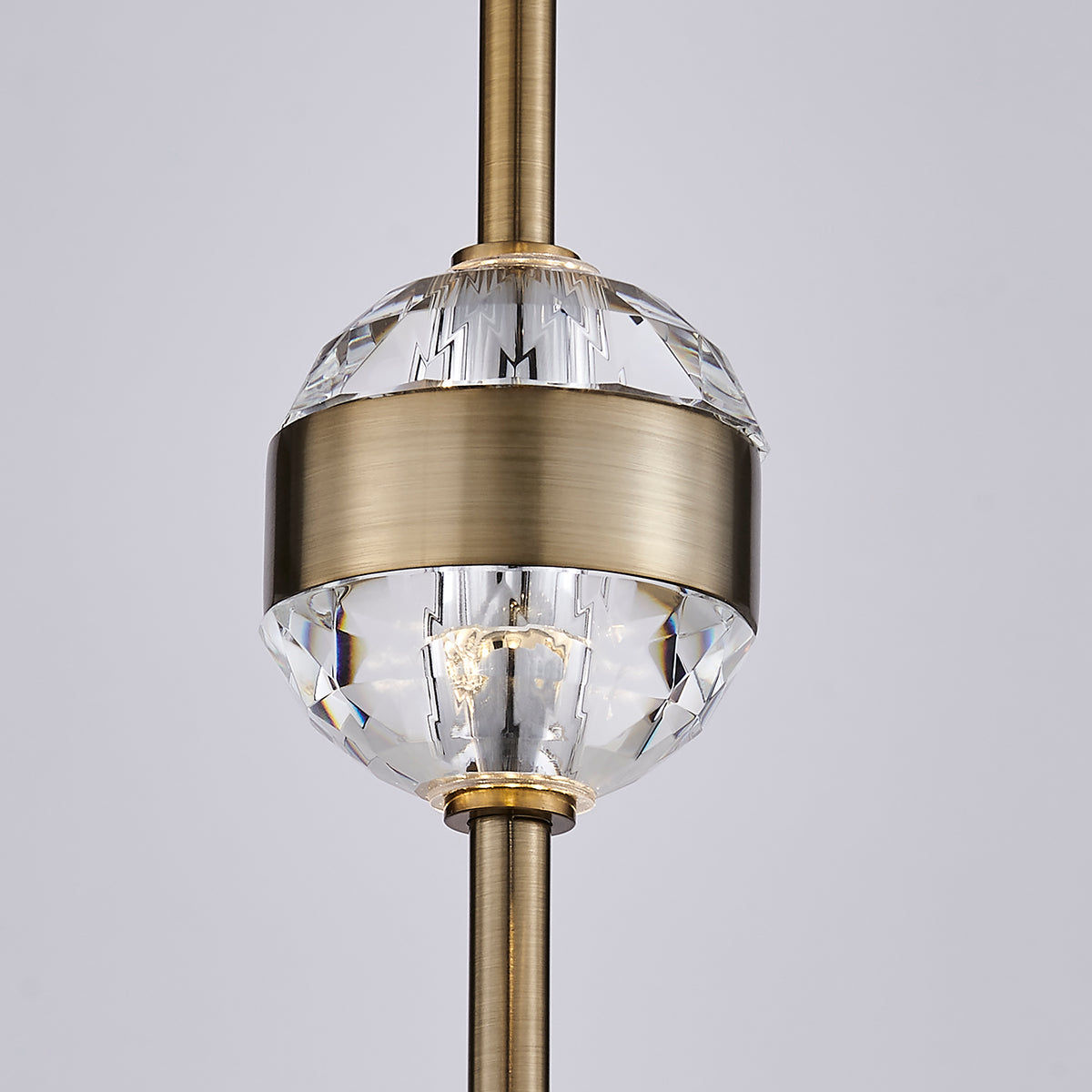 Goccia 6.25-in 2 Light LED Winter Brass/Firenze Clear Pendant