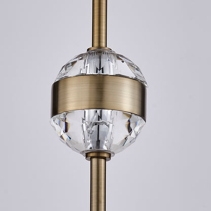 Goccia 6.25-in 2 Light LED Winter Brass/Firenze Clear Pendant
