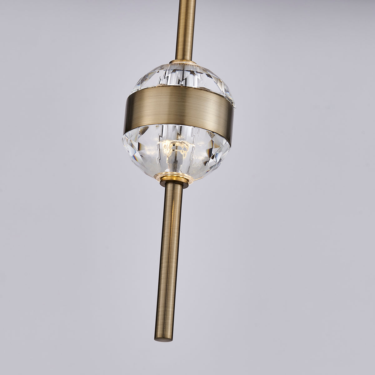 Goccia 6.25-in 2 Light LED Winter Brass/Firenze Clear Pendant