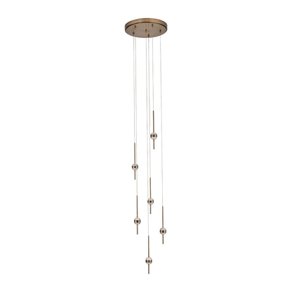 Goccia 16.25-in 12 Light LED Winter Brass/Firenze Clear Chandelier