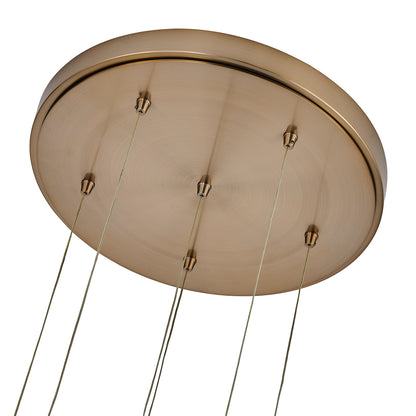Goccia 16.25-in 12 Light LED Winter Brass/Firenze Clear Chandelier