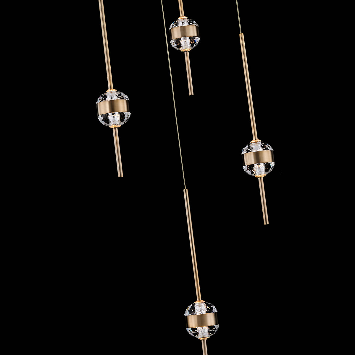 Goccia 16.25-in 12 Light LED Winter Brass/Firenze Clear Chandelier