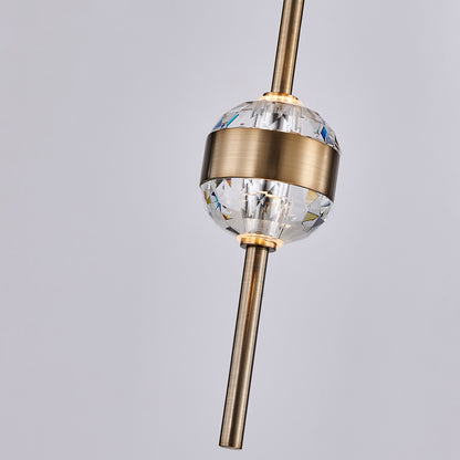 Goccia 16.25-in 12 Light LED Winter Brass/Firenze Clear Chandelier
