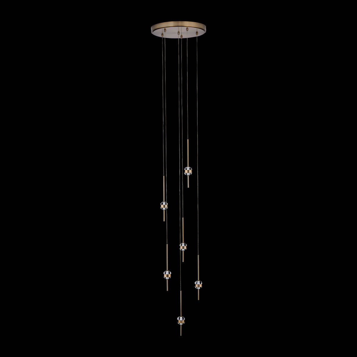 Goccia 16.25-in 12 Light LED Winter Brass/Firenze Clear Chandelier