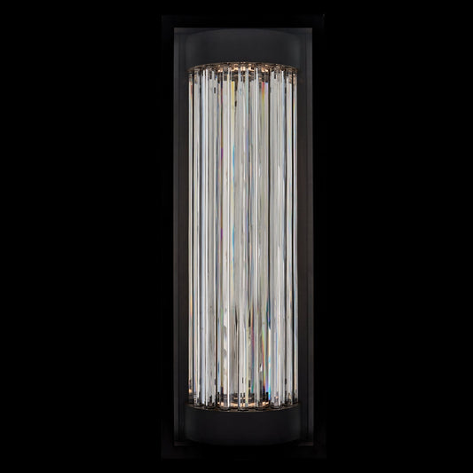 Cilindro  Esterno 28 inch Outdoor Wall Sconce – Matte Black,  Firenze Crystal – Crystal+Form Allegri Crystal Lighting