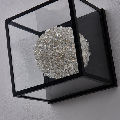LINA ESTERNO SHORT Outdoor Crystal Wall Sconce – Bronze