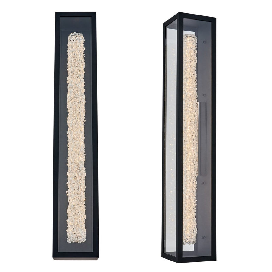 Lina Esterno 38-in 1 Light LED Matte Black (fluorocarbon)/Clear Outdoor Wall Sconce