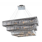 Baguette 43 Inch Rectangular 3 Tier Pendant