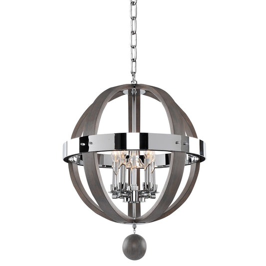 Sharlow 19-in 5 Light Socket Polished Chrome Pendant