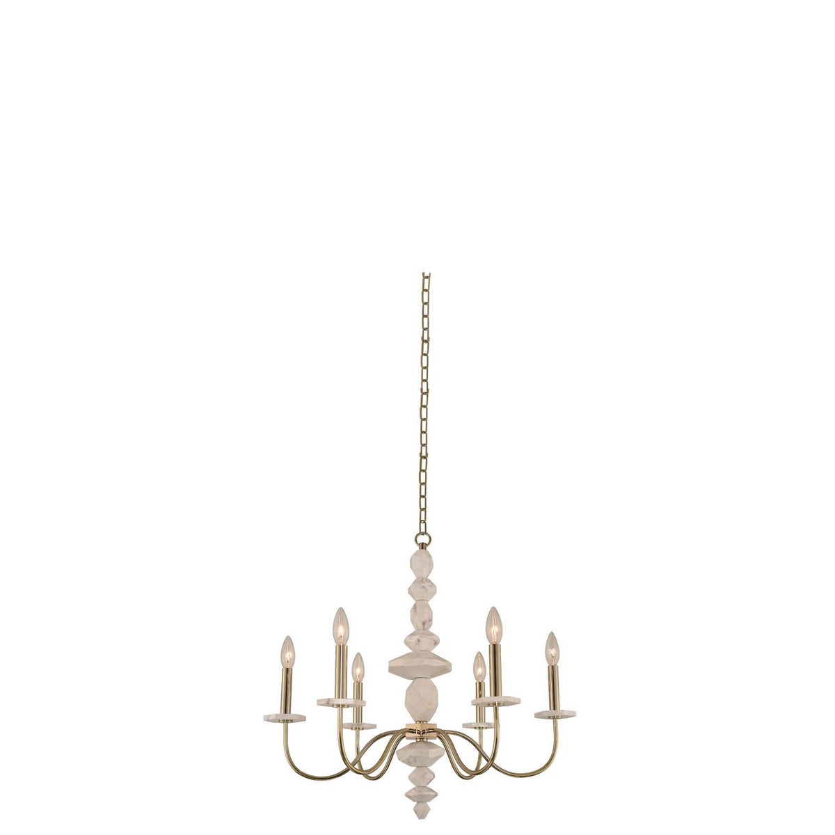 Carrara 26-in 6 Light Socket Champagne Gold Chandelier