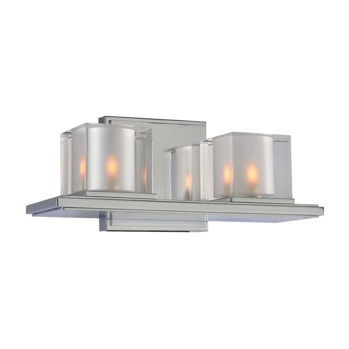 Naples 12.5-in 2 Light Socket Polished Chrome Bath Wall Sconce