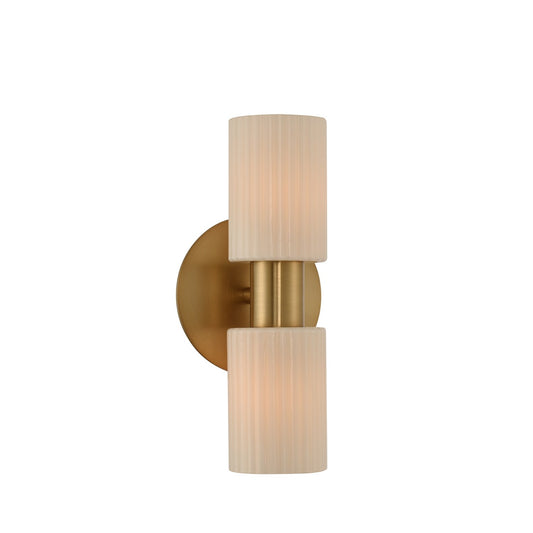 Harlowe 13-in 2 Light Socket Winter Brass Wall Sconce