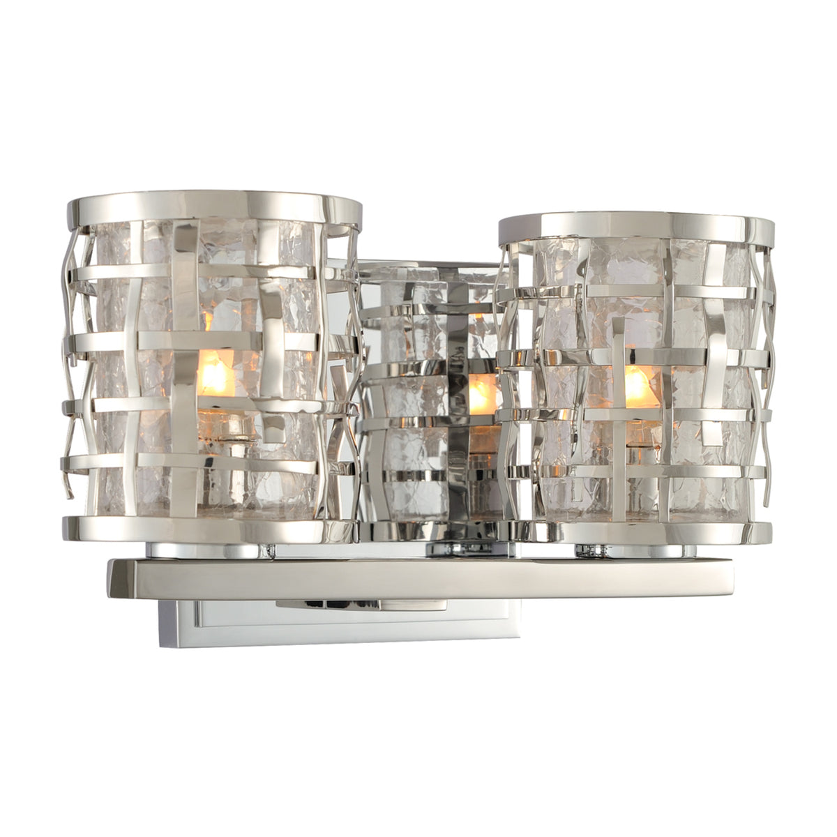 Bridgeport 9.5-in 2 Light Socket Polished Stainless Steel Bath Wall Sconce