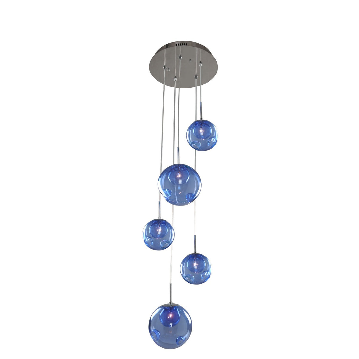 Meteor 15-in 5 Light Socket Polished Chrome Multi-Pendant