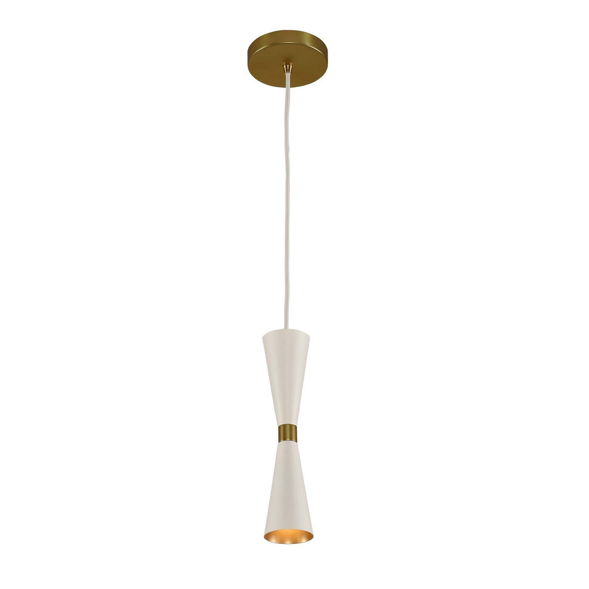 Milo 5-in 1 Light Socket White w/ Vintage Brass Pendant
