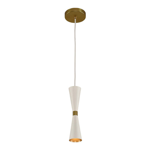 Milo 5-in 1 Light Socket White w/ Vintage Brass Pendant