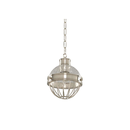 Montauk 6.5-in 1 Light Socket Polished Nickel Pendant