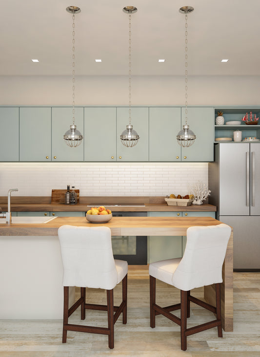 Montauk 6.5-in 1 Light Socket Polished Nickel Pendant