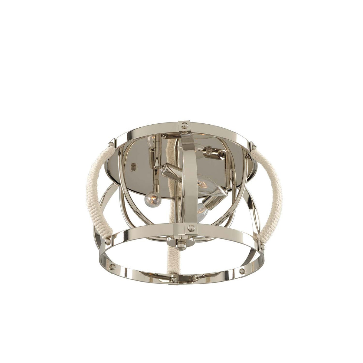 Bradbury 15-in 3 Light Socket Polished Nickel Flush Mount