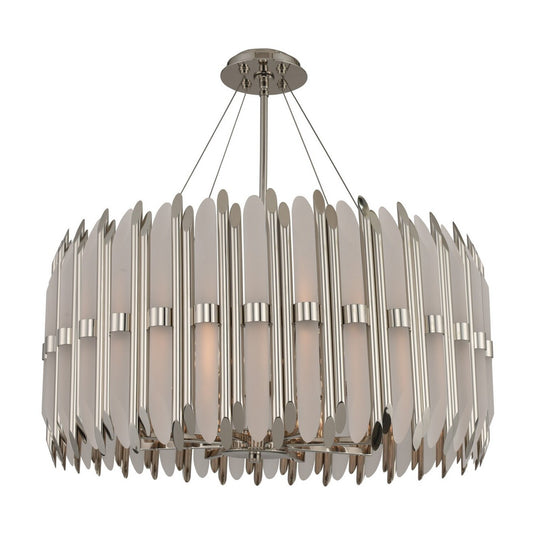 Massina 28-in 8 Light Socket Polished Nickel Pendant