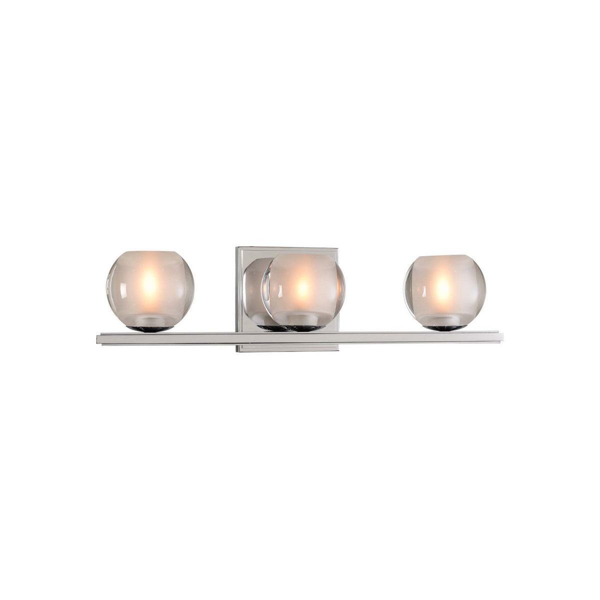 Corona 19-in 3 Light Socket Polished Chrome Vanity Light