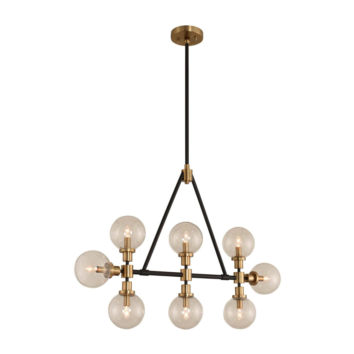 Cameo 42-in 8 Light Socket Matte Black Finish Linear Pendant