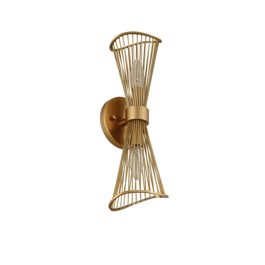 Aurora 16-in 2 Light Socket Nordic Brass Wall Sconce