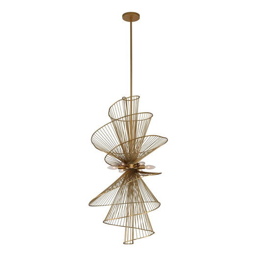 Aurora 24-in 6 Light Socket Nordic Brass Pendant