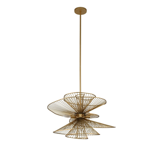 Aurora 26-in 6 Light Socket Nordic Brass Pendant