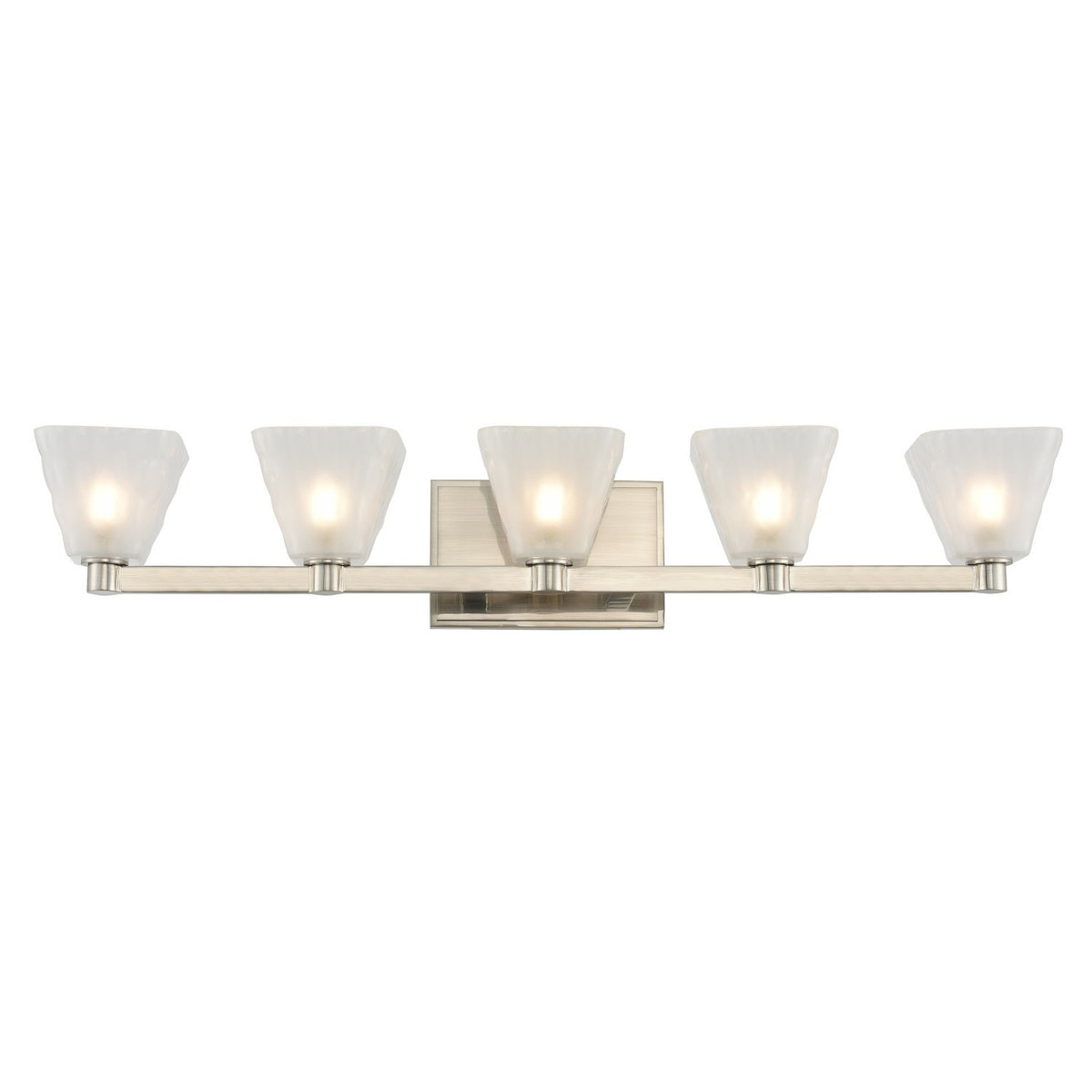 Weston 30-in 5 Light Socket Glazed Nickel Vanity Light