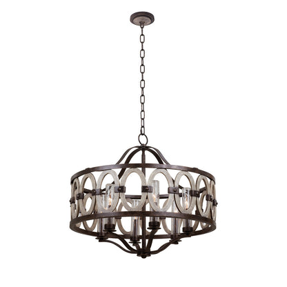 Belmont 38-in 6 Light Socket Florence Gold Outdoor Chandelier