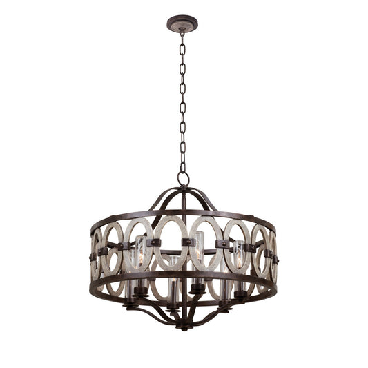 Belmont 38-in 6 Light Socket Florence Gold Outdoor Chandelier