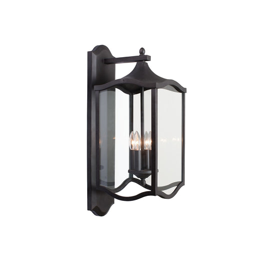 Lakewood Outdoor 28-in 4 Light Socket Aged Iron Wall Sconce