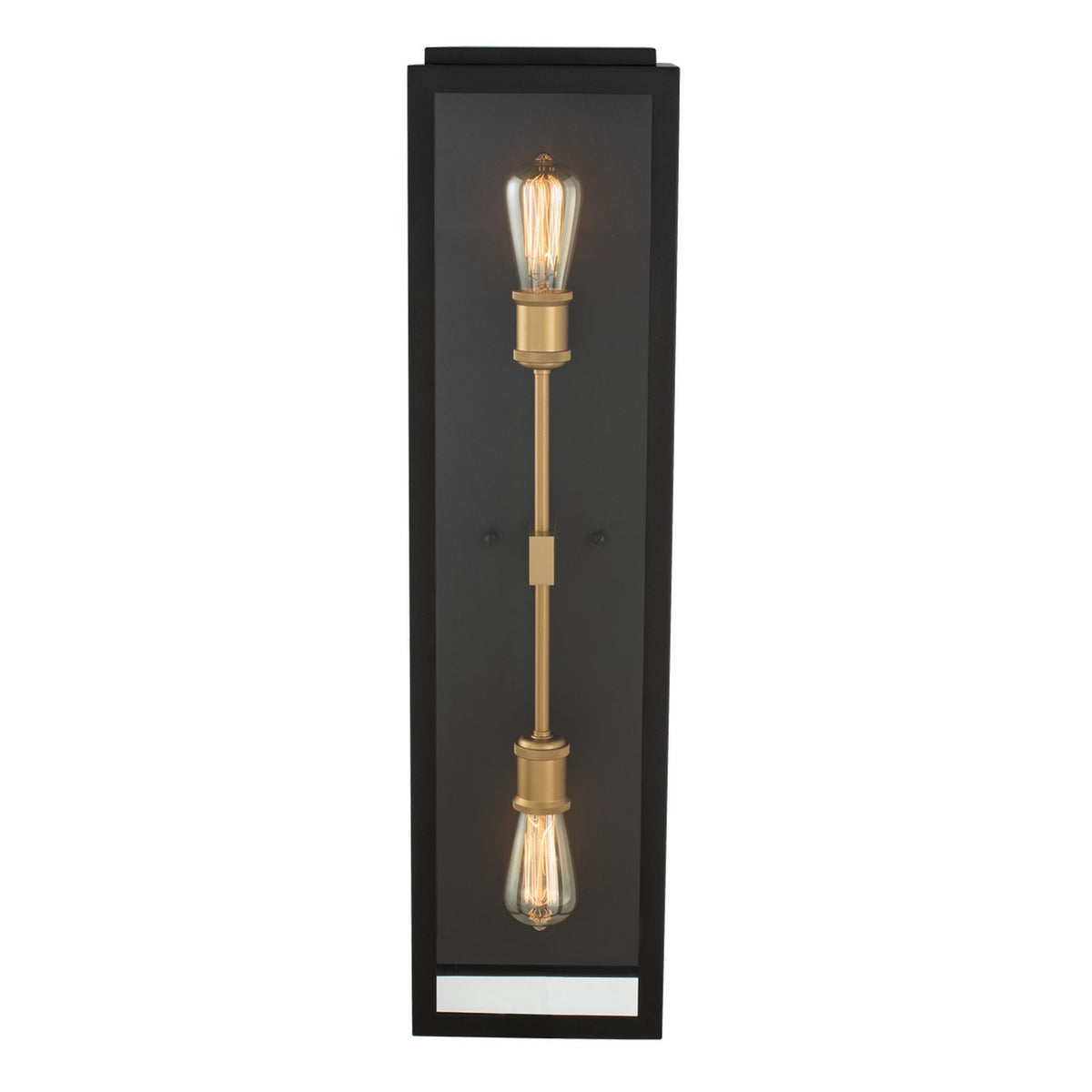 Ashland 31-in 2 Light Black w/ Sanded Gold Outdoor Wall Sconce