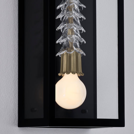 Midsummer 34-in 2 Light Socket Matte Black Outdoor Wall Sconce