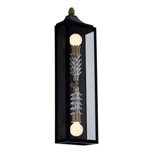 Midsummer 34-in 2 Light Socket Matte Black Outdoor Wall Sconce