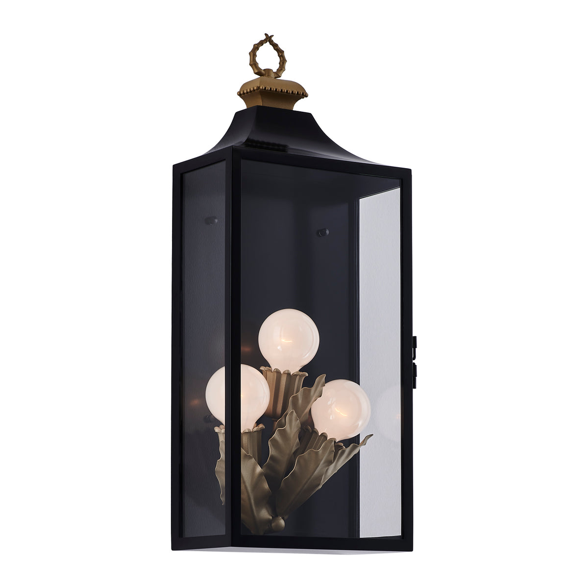Marge 27-in 3 Light Socket Matte Black Outdoor Wall Sconce