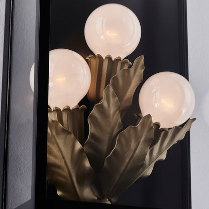 Marge 27-in 3 Light Socket Matte Black Outdoor Wall Sconce