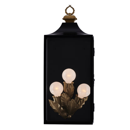 Marge 27-in 3 Light Socket Matte Black Outdoor Wall Sconce