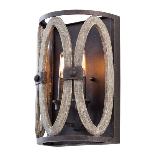 Belmont 12-in 2 Light Socket Florence Gold Wall Sconce